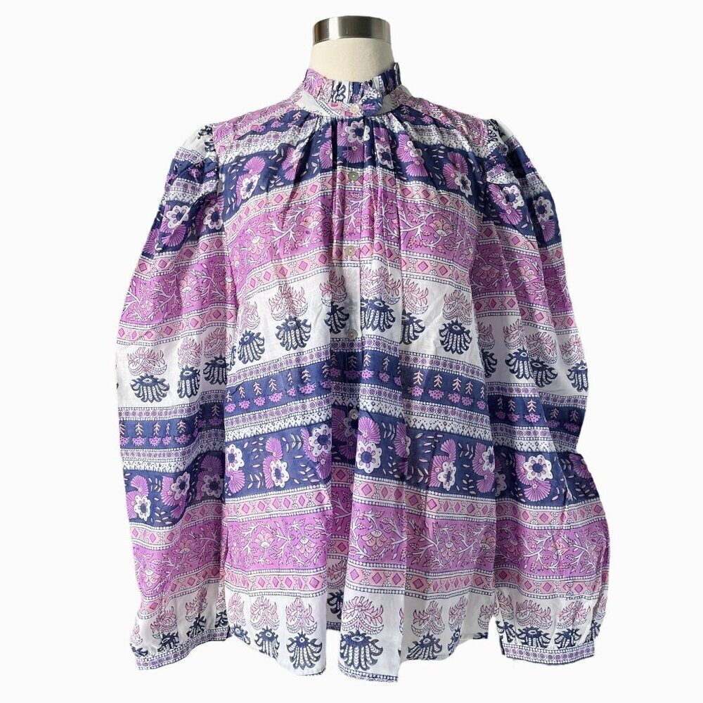 Alix of Bohemia Annabel Lavender Dawn Shirt Purple Blouse XL Cotton - Picture 7 of 11